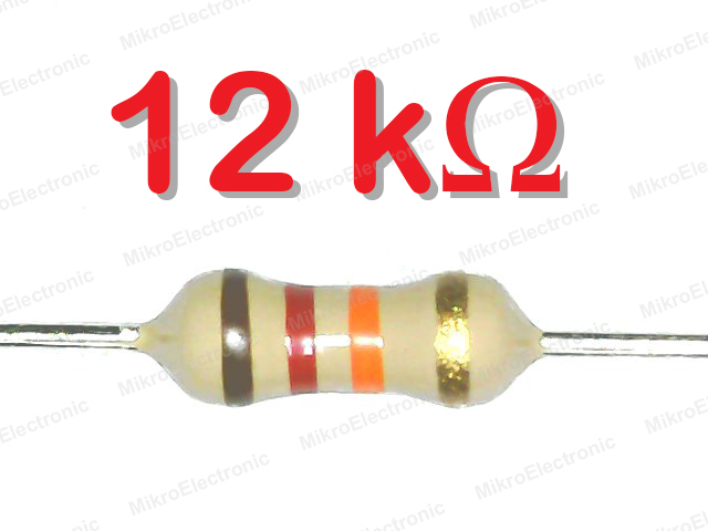 12K 1/4W 5% ตัวต้านทาน แพ็คละ 10 ตัว Carbon Film Fixed Resistor