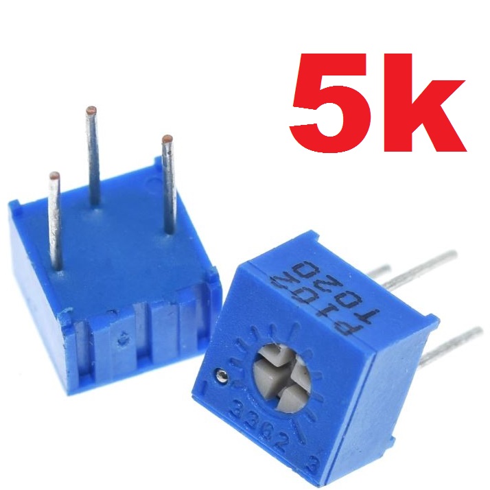 VR 5k(502) 0.5W ตัวต้านทานปรับค่าได้ ทริมพ็อท หมุนได้ 1 รอบ 3362P Trimpot Potentiometer Trimmer Potentiometer Cermet 1 Turn Top Adjustment
