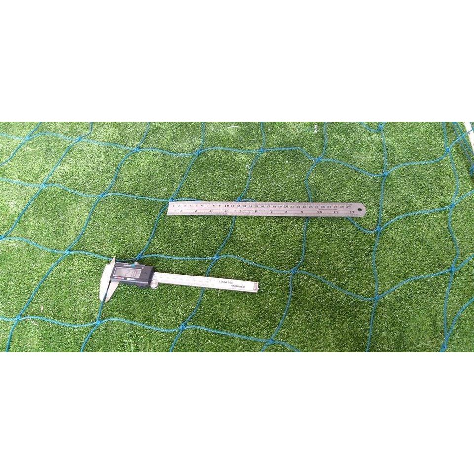 ตาข่ายสนามฟุตซอลหญ้าเทียม ⭐ความสูง 7 m.⭐ทนแดด ทนแรงดึงสูง⭐ สีฟ้าอมเขียว 2 mm.ช่องตา 5"x 5" 🌟มีหลายขนาด🌟