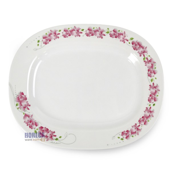 จานเปลสี่เหลี่ยม 10 นิ้ว ลายแคทลียา ตราเอสบี-ลาย