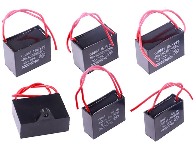 ตัวเก็บประจุ 12uF 450V CBB61 แบบมีสายไฟ Capacitor cap run cap start Fan Motor Running เหลี่ยม