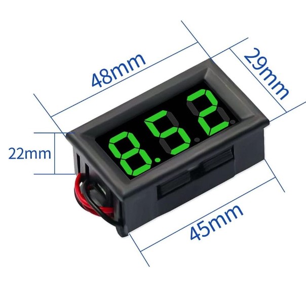 มิเตอร์วัดแรงดัน 4.5-30V จอสีเขียว 0.56 นิ้ว LED 7-Segment 0.56 Inch voltmeter Green Color