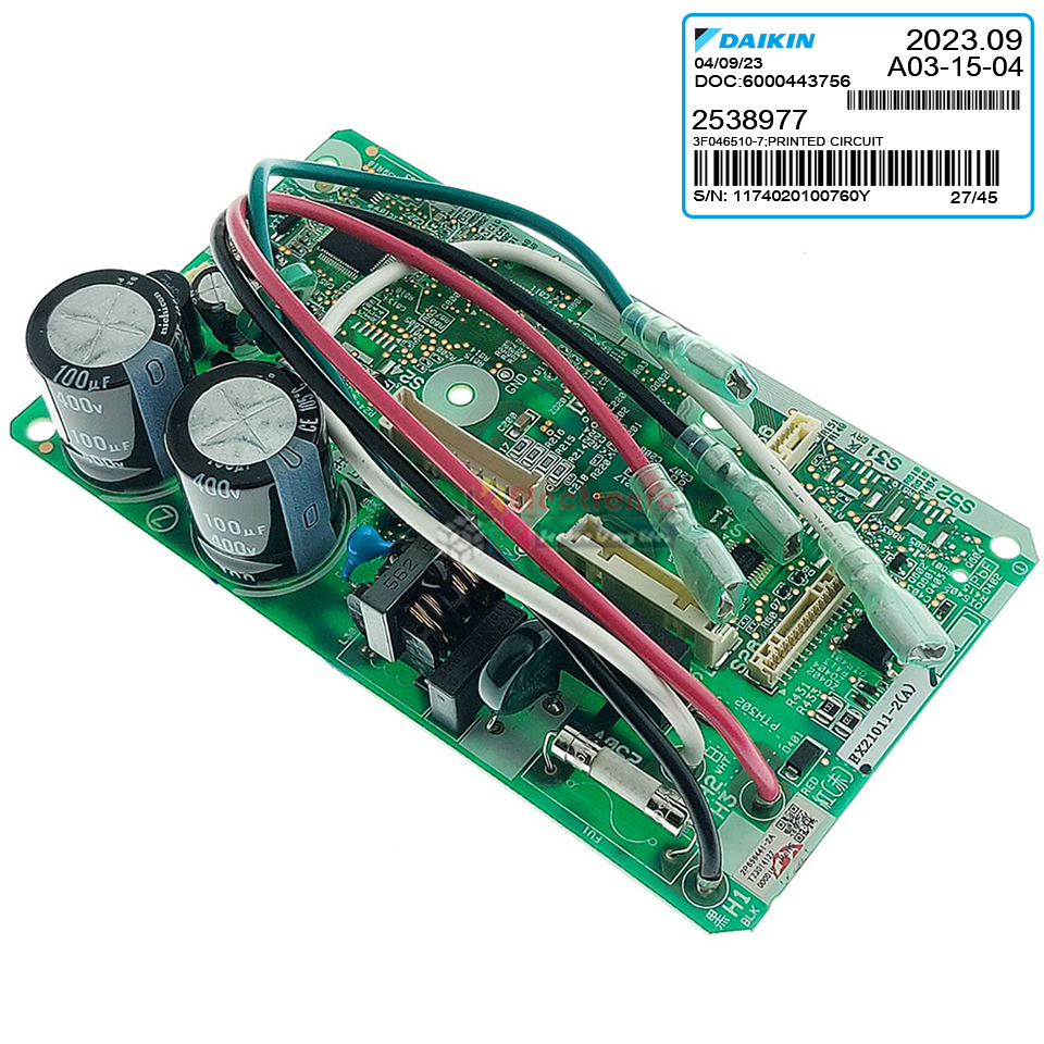 แผงบอร์ดแอร์คอยเย็นDAIKIN-ไดกิ้น รุ่น FTKQ12UV2S-อะไหล่ใหม่แท้บริษัท #อะไหล่แอร์DAIKIN