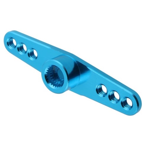 25T standard servo swing Double Sided arm สีน้ำเงิน Half arm Blue color digital servo metal rudder arm steering wheel