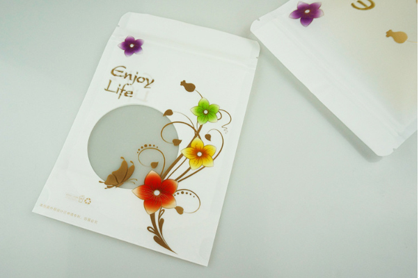 ถุงซิปล็อค ก้นตั้ง ลายดอกไม้ Enjoy Life (1 แพค 50 ซอง)