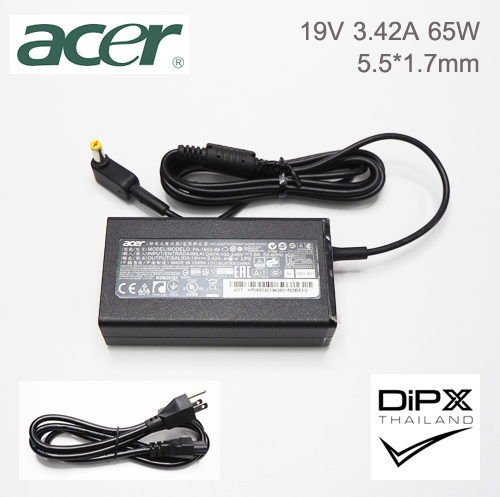 Adapter ACER 19V 3.42A 65W (5.5x1.7mm) Slim สินค้าใหม่แท้ แถมสายไฟ