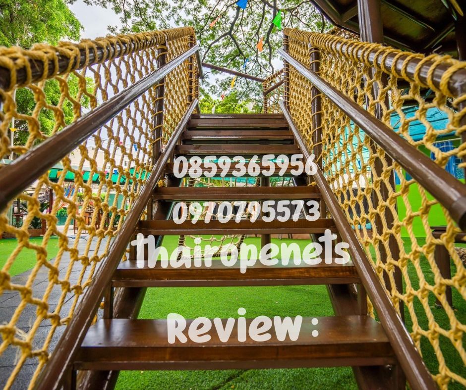 ตาข่ายกันตกราวบันได Stair railing protection net ตาข่ายเชือกมะนิลาเทียมถัก ใช้งานกลางแจ้ง ไม่มีรา ไม่ดำ พร้อมใช้งาน