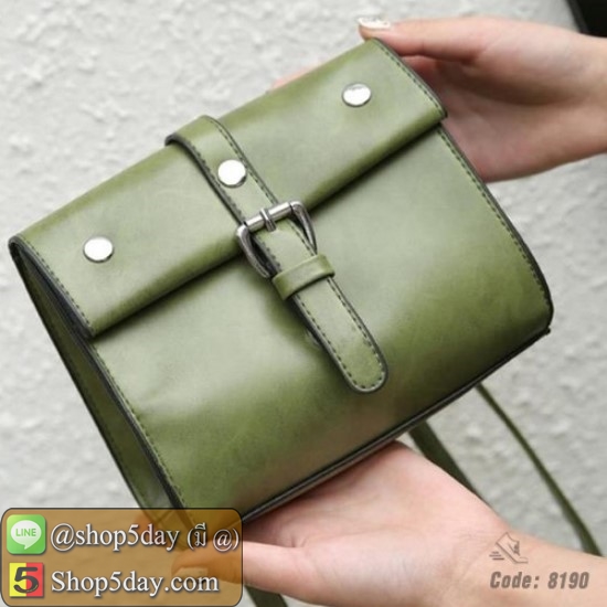 กระเป๋าสะพายหนังUPนิ่ม แฟชั่นเกาหลี (เขียว)