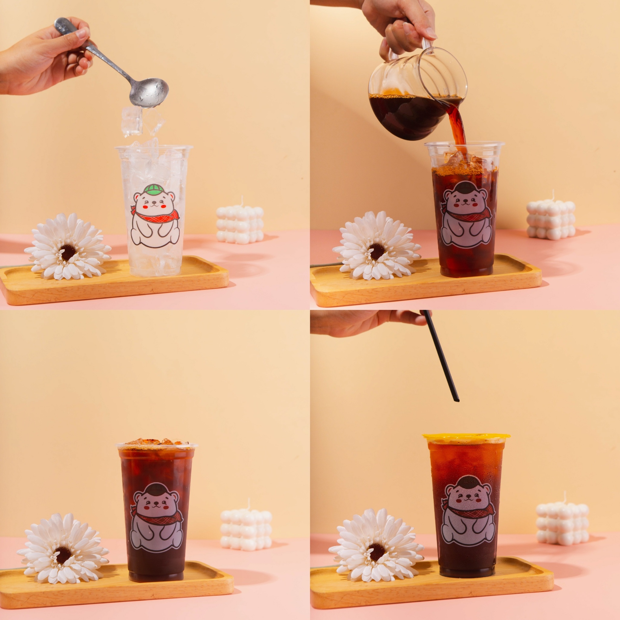 [ยกลัง 20 แถว] แก้วทรงตรง สตาร์บัค แก้วสกรีน ชาไข่มุก แก้วพลาสติกสกรีนลาย แก้วPP แก้ว22ออนซ์ แก้วปาก95 บรรจุ 1,000 ชิ้น