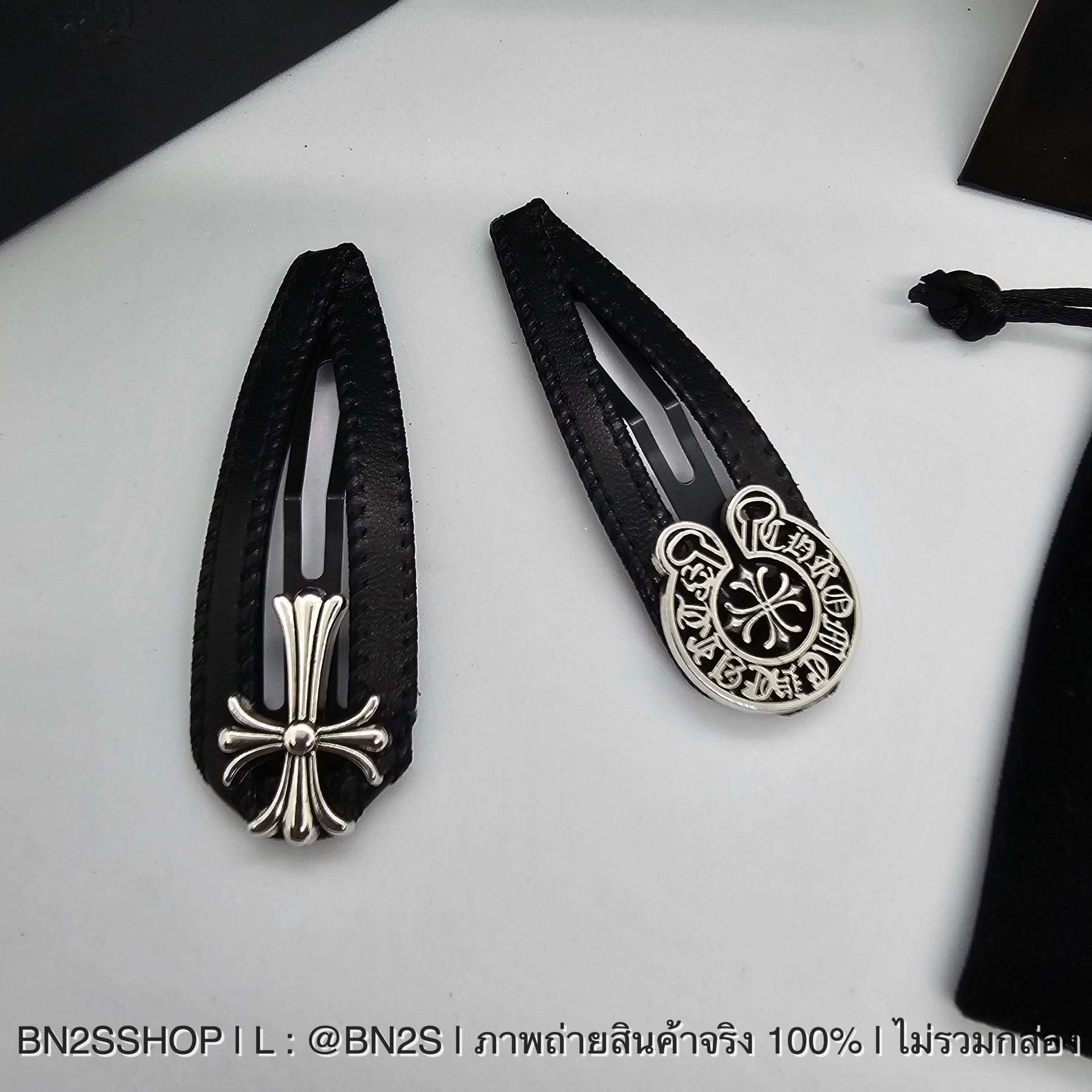 กิ๊บกางเขน | Chrome Heart Hair Clip กิ๊บหนีบผมติดโลโก้ โครมฮาร์ท พร้อมหนัง งานสวย มี 2 แบบ