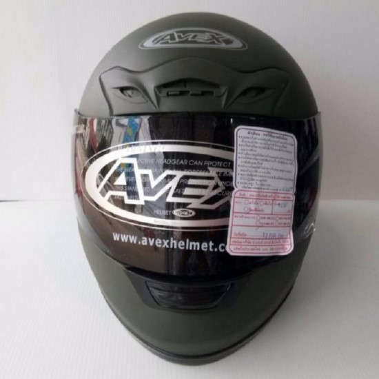 AVEX หมวกกันน็อคเต็มใบ ราคาถูก รุ่นDX ล้วน สีขี้ม้าด้าน แว่นดำ