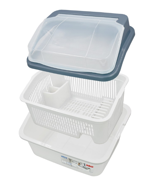 Dish Drainer with Lid, Assorted Colors, Model ch00602 Keyway