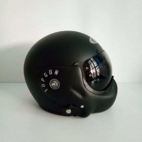 AVEX หมวกกันน็อคเต็มใบ ราคาถูก รุ่น TOPGUN สีดำด้าน แว่นดำ