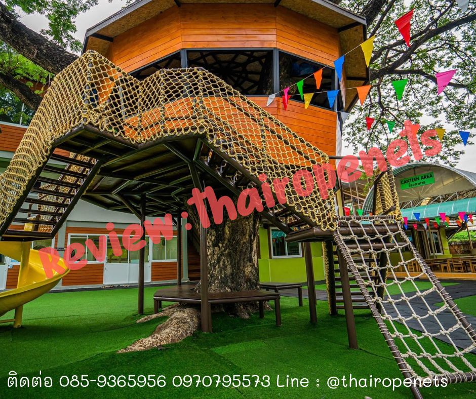 ตาข่ายกันตกราวบันได Stair railing protection net ตาข่ายเชือกมะนิลาเทียมถัก ใช้งานกลางแจ้ง ไม่มีรา ไม่ดำ พร้อมใช้งาน