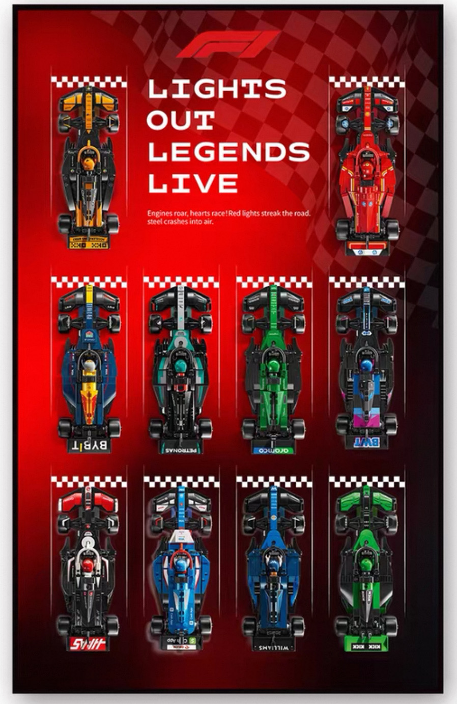 Display frame สำหรับ LEGO Speed Champion F1 10 คัน