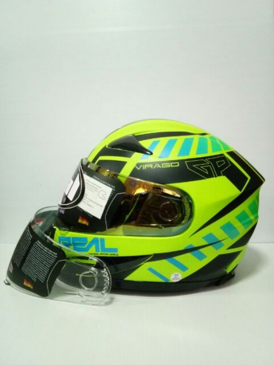 หมวกกันน็อค Real HORNET VIRAGO เหลืองเขียวดำ