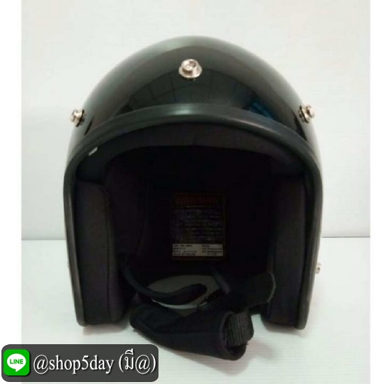 AVEX หมวกกันน็อควินเทจคลาสสิค ราคาถูก รุ่น LB สีดำเงา คิ้วดำ ผ้าดำ