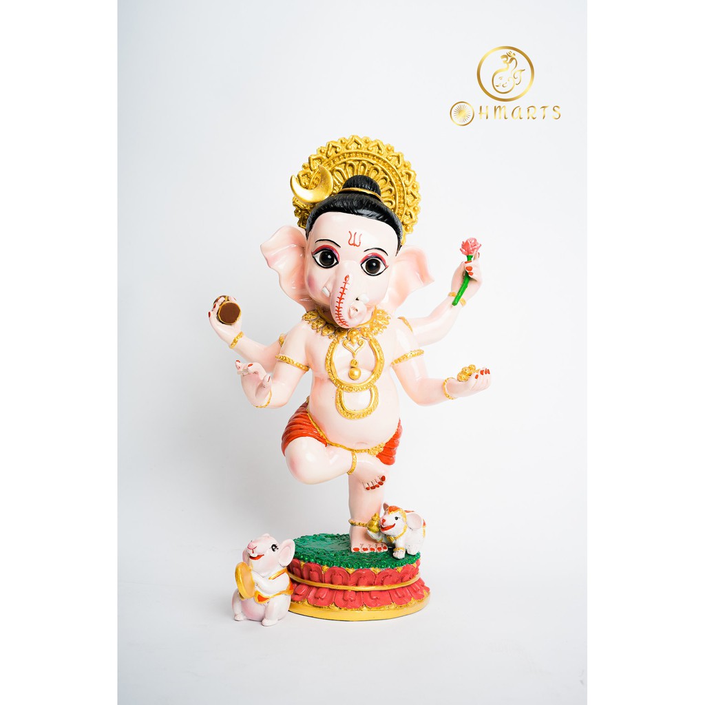 Ganesha พระพิฆเนศ ปางยืน ประทานพรอุดมทรัพย์ บูชาจะพ้นจากอุปสรรค ประสบความสำเร็จ ปลุกเสก ** แถมฟรี หนูมุสิกะ 2ตัว ** G01