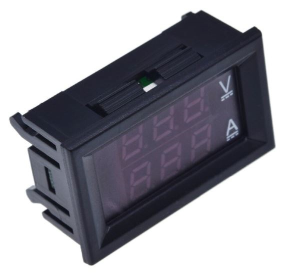 มิเตอร์ วัดแรงดันและกระแส DC 0-100V 10A ขนาด 48x29 mm. Digital Voltmeter Ammeter Dual Display Voltage Current Meter Panel Amp Volt Measure 0.28" Red Blue LED