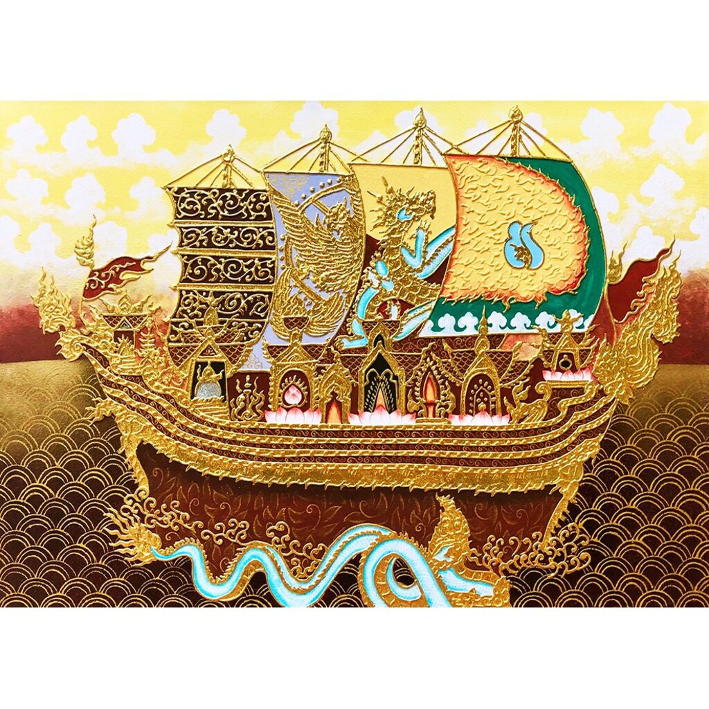 ภาพวาดเรือสำเภา รูปภาพติดผนัง รูปติดห้องรับแขก รูปภาพหัวเตียง รูปภาพเสริมมงคล กรอบรูปติดผนัง ภาพติดผนังห้อง E0020