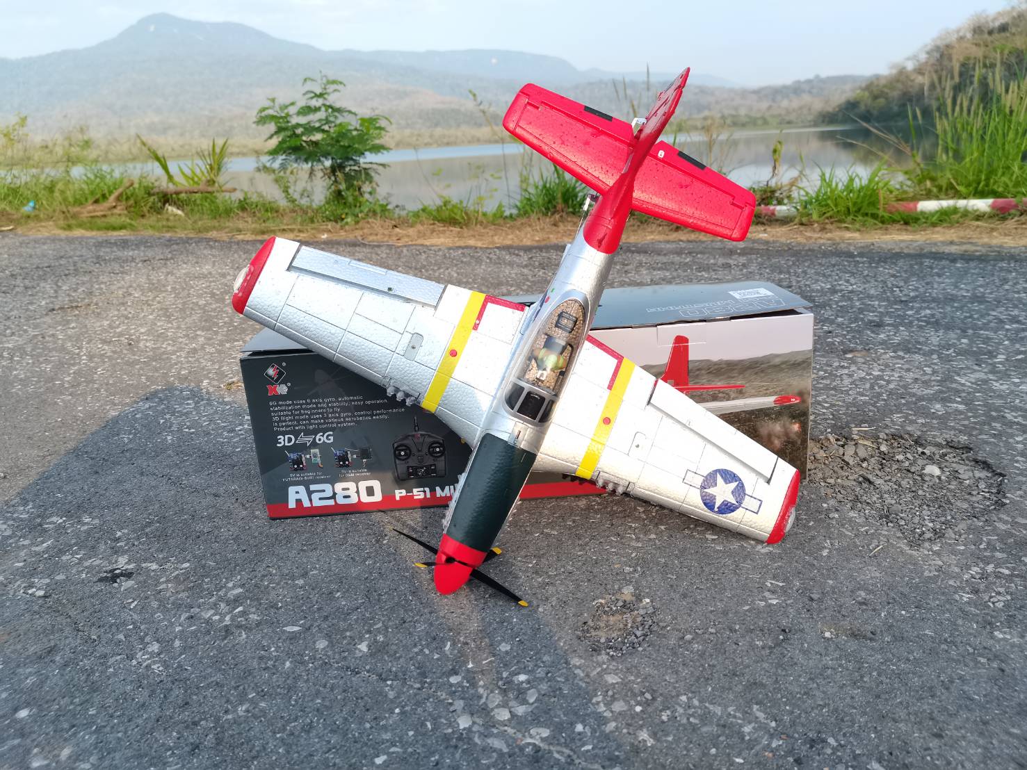 WL-TOYS A280 RC 3D-6G P51 Fighter Simulator 2.4G 3D6G สินค้าชุดพร้อมเล่น