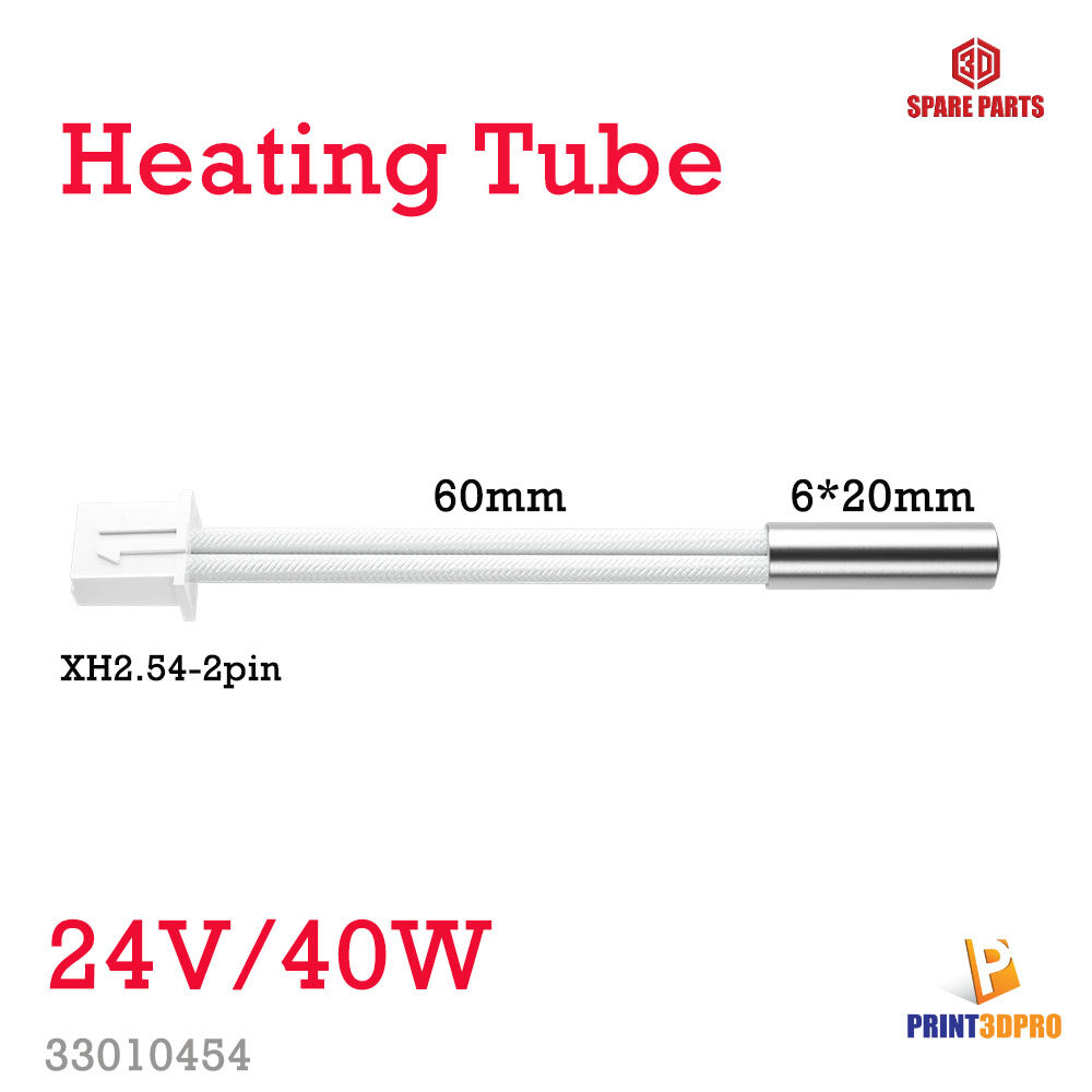 3D Printer Part Heating Tube 6x20mm Cartridge Heater 24V 40W 60mm cable length with XH2.54-2pin