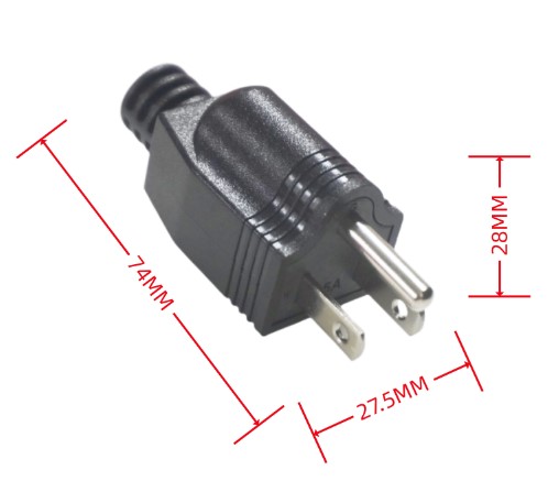 หัวปลั๊ก US American 3 Pin Nema 5-15P AC Power Plug Adapter Rewireable Extension Cord Connector