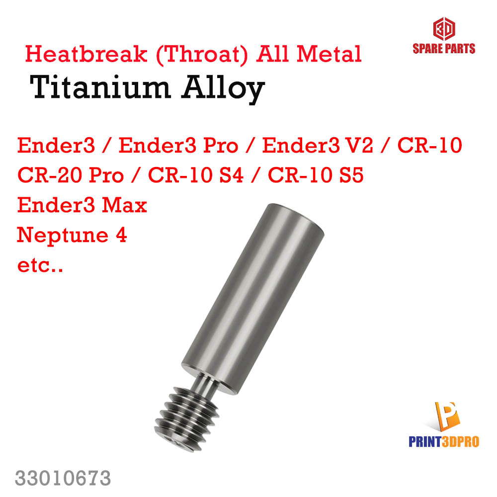 3D Printer Part Titanium alloy Heatbreak Throat For Ender3 Neptune 4