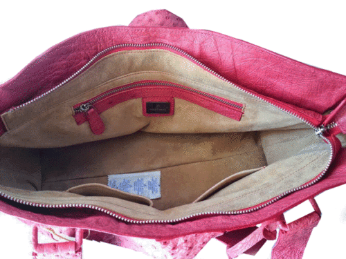 กระเป๋าสะพายหนังนกกระจอกเทศแท้ สีแดง รหัส OSW330H-RE