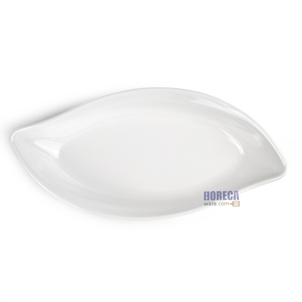 จานทรงใบไม้ทรงลึก 10x21x3.8ซม [สีครีม] เอสบี