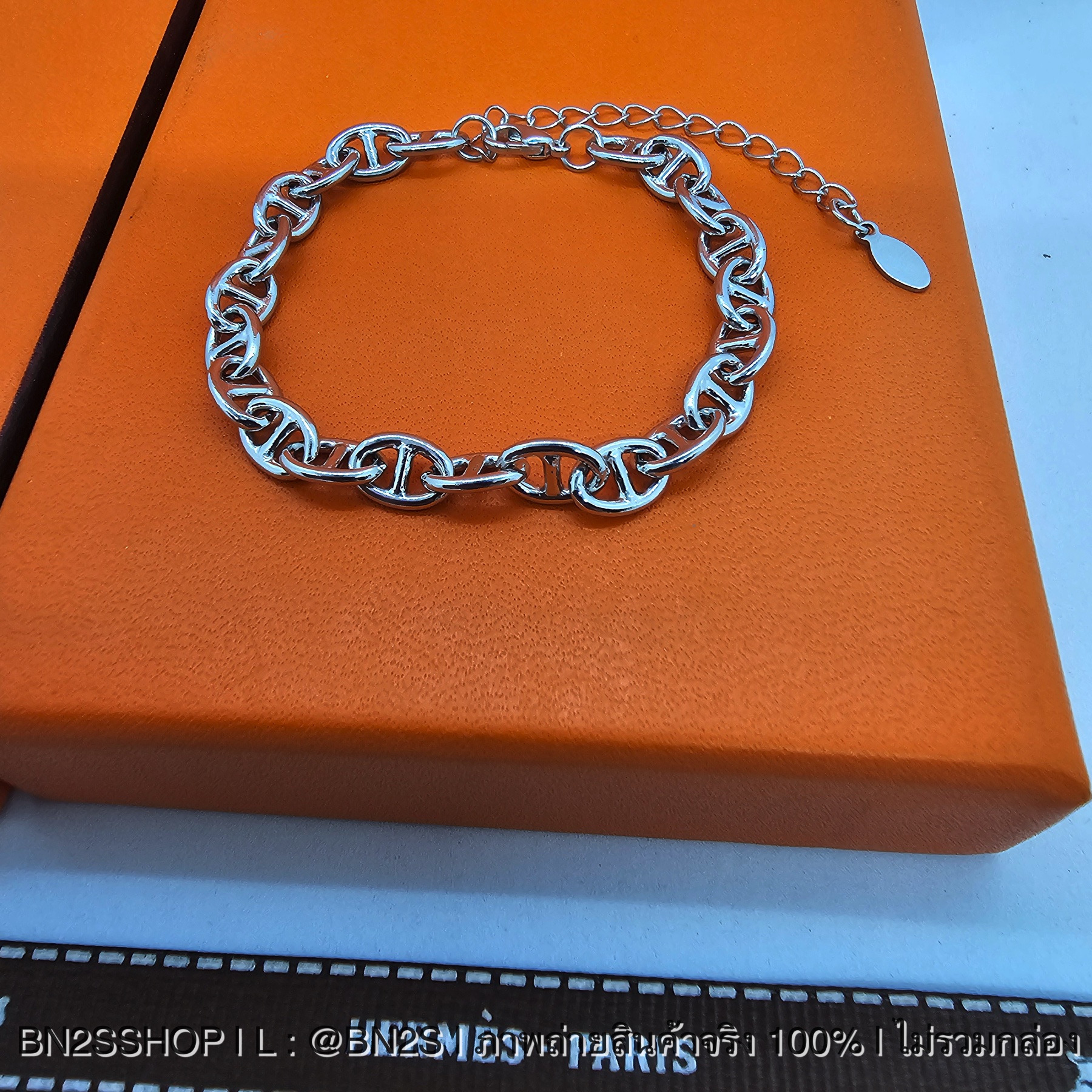 Hermes Chain Bracelet สร้อยข้อมือ ชาย หญิง เกือกม้า สีเงิน ปรับความยาวได้ พร้อมส่งในไทย