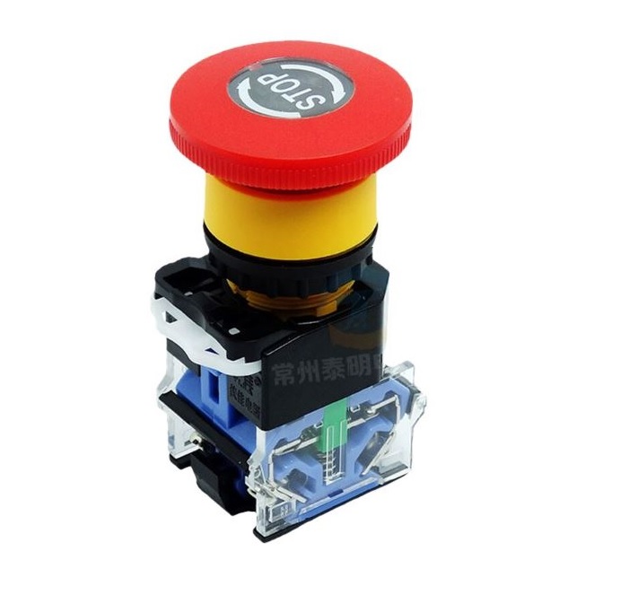 YIJIA LA38-11ZS/STOP hole 22mm Emergency Stop Push Button Switch 2NC 440V 10A สวิทช์ สวิตช์