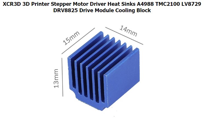 แผ่นระบายความร้อน TMC2208 LV8729 super large blue heat sink stepper motor drive heat sink