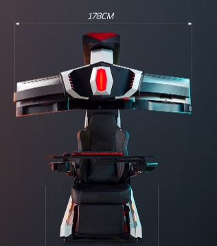 เก้าอี้เล่นเกม R1Pro Galaxy Battleship Zero Gravity พร้อมห้องนักบินปรับระยะการมองได้ เก้าอี้เล่นเกมแคปซูลอวกาศ
