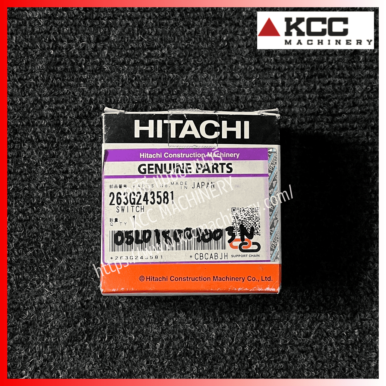 Switch สวิตซ์ปลดเบรคมือ 263G2-43581_สำหรับรถตัก Hitachi_ZW140