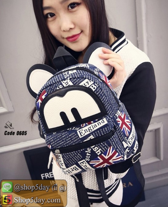 กระเป๋าสะพายผ้าใบ Mickey (ธงอเมริกัน)