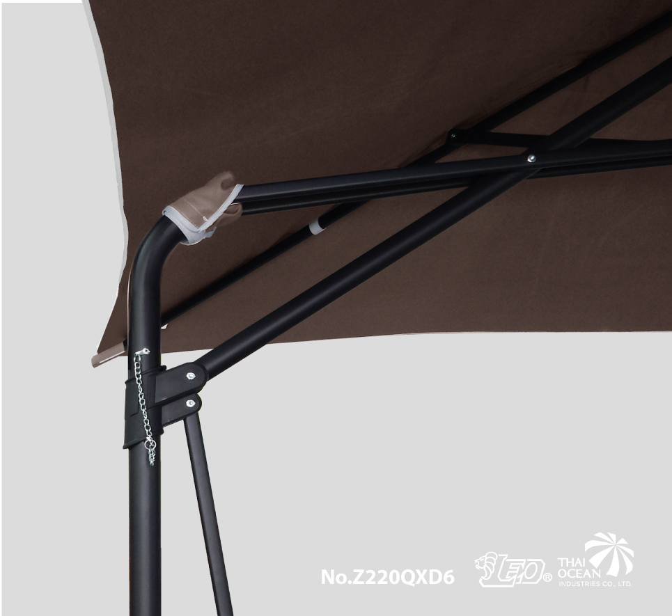 Leo ร่มเสาข้าง ร่มสนามตัวแอล ขนาด 2.2x2.2 เมตร ทรงสี่เหลี่ยม แบบคันโยก