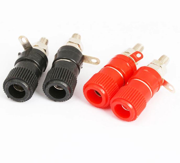 ปลั๊กกล้วย ตัวเมีย 4mm สีแดง Binding post JS-919 Terminal Connector Binding Post Banana Plug Jack Mount 4MM Red color บานานาปลั๊ก