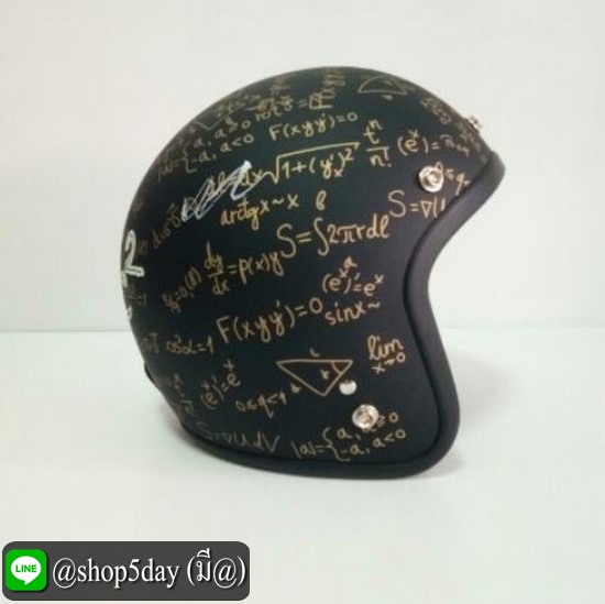 หมวกกันน็อคสไตล์วินเทจ คลาสสิค ลายแนวๆ เท่ๆ สีดำด้าน ถอดซักได้