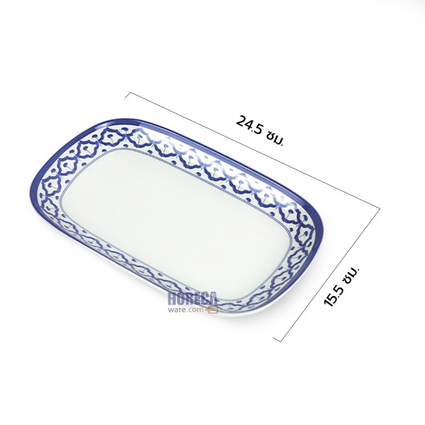 สับประรด จานเปลสี่เหลี่ยมใบบัว8.5นิ้ว เอสบี-ลาย