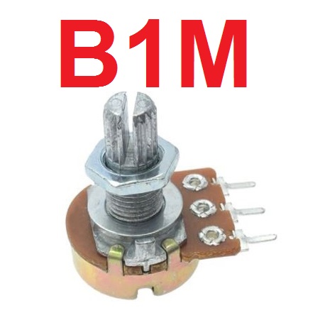 ตัวต้านทานปรับค่าได้ B1M แกนยาว 15mm. 3ขา WH148 Single 3pin handle Shaft length 15mm single potentiometer Linear Potentiometer With Nuts And Washers