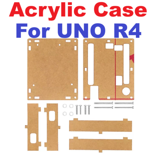 Uno R4 Case Enclosure Transparent Acrylic Box Clear Cover Compatible for Arduino UNO R4 Case