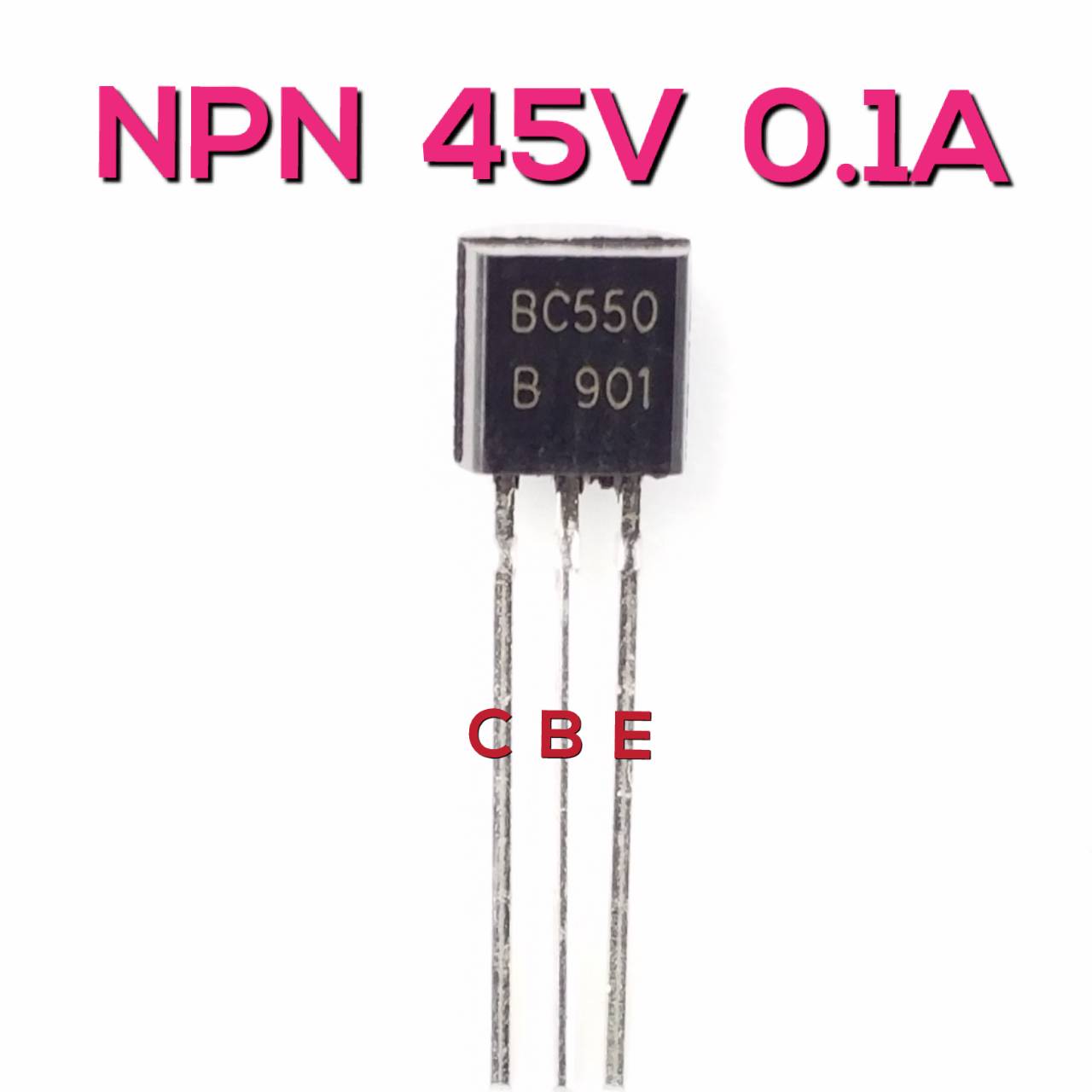 BC550B 45V 0.1A ทรานซิสเตอร์ NPN Low Noise Transistors