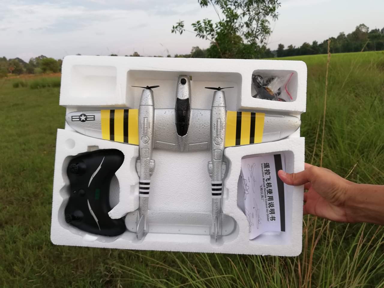 FX-816 P38 RC เครื่องบินบังคับวิทยุ RTF 2.4GHZ 2CH EPP