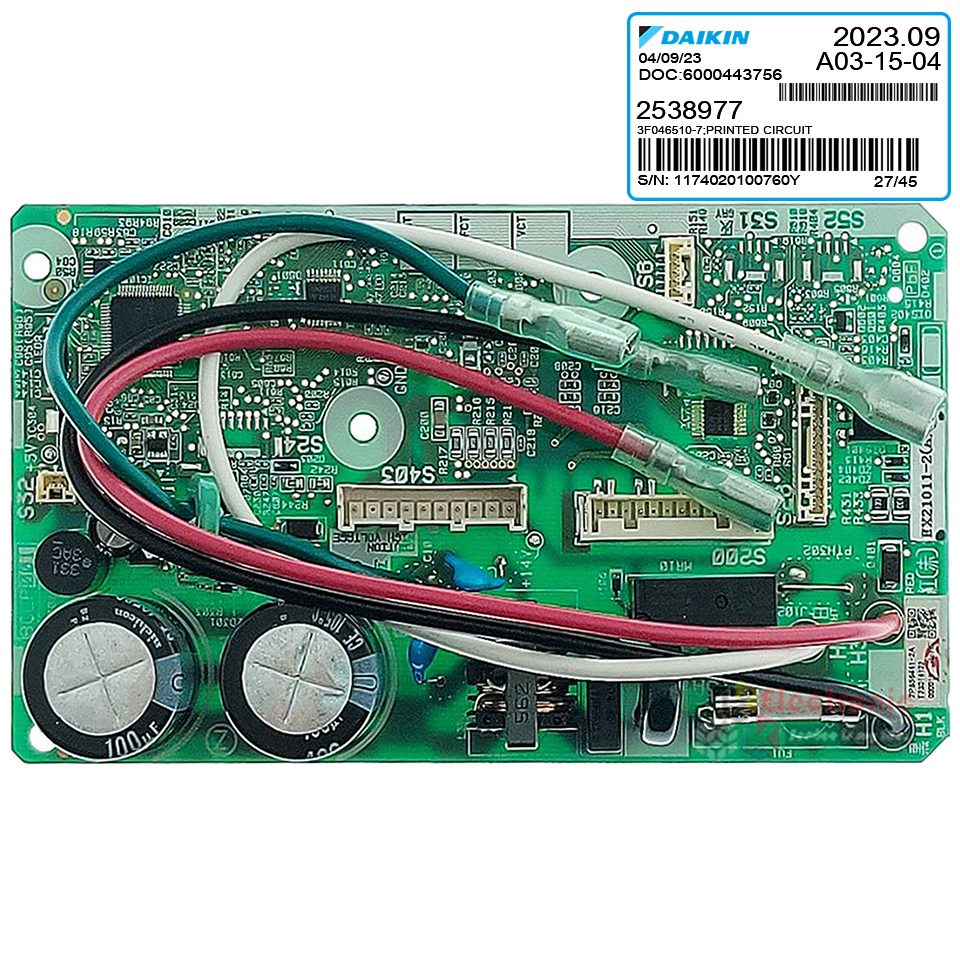 แผงบอร์ดแอร์คอยเย็นDAIKIN-ไดกิ้น รุ่น FTKQ12UV2S-อะไหล่ใหม่แท้บริษัท #อะไหล่แอร์DAIKIN