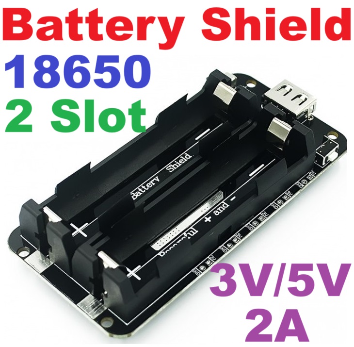18650 lithium battery 2 slot to 5V/3V 2A module V3 mobile power bank module lithium battery protection expansion board SMD battery holder