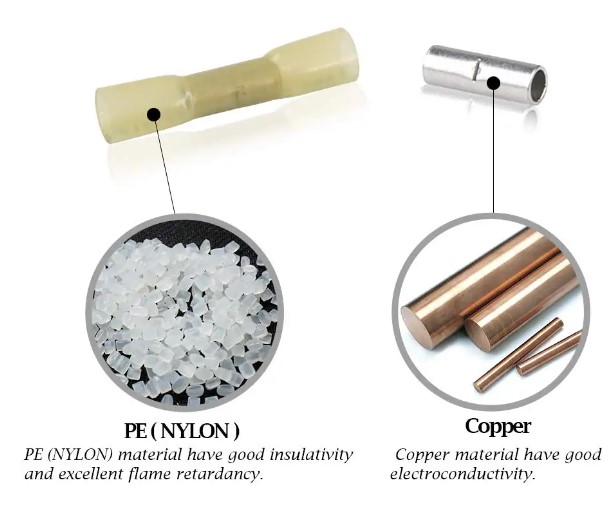 BHT5 สลิปหุ้ม(กันน้ำ) AWG 12-10 (4-6 sq.mm.) max 48A. แพ็คละ 20 ชิ้น Heat Shrink Butt Wire Connectors Waterproof Insulated Wire Cable Crimp Terminals สลิปหุ้ม ท่อหด หางปลา สลิปหุ้มต่อสายไฟ เทอร์มินอลต่อสายไฟ BHT-5