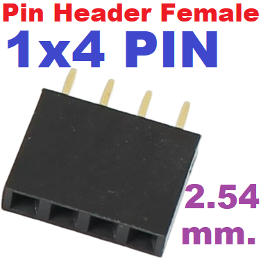 Pin Header Female 1x4 Pin Single Row Pitch 2.54mm High 8.5 mm. Straight pin