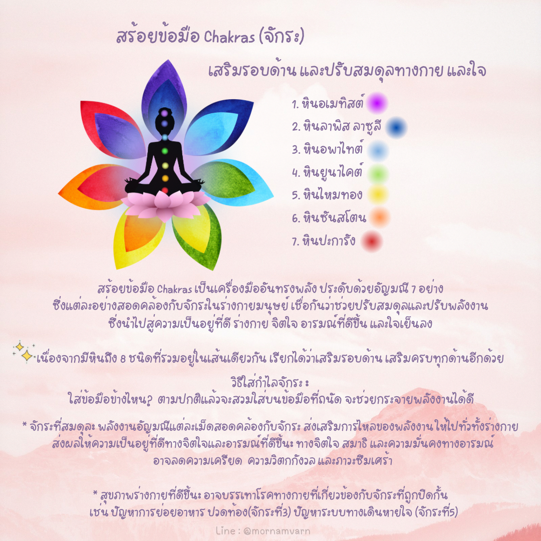 ☸️กำไลจักระ Chakras รุ่นเชือกญี่ปุ่น☸️