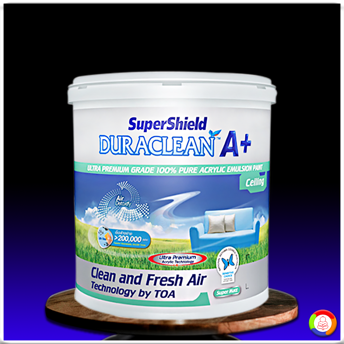 ซุปเปอร์ชิลด์ ดูราคลีน เอ พลัส สีน้ำอะคริลิก สําหรับทาฝ้าเพดาน SuperShield Duraclean A+ For Ceiling